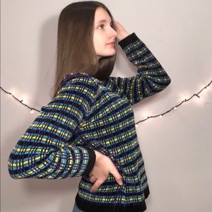 Valerie Stevens Chenille Plaid Striped Sweater